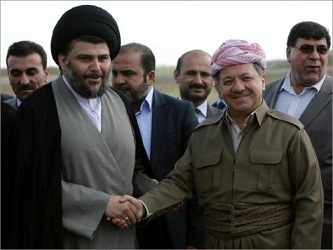 بارزاني يعتذر للسيد مقتدى الصدر ويؤكد ان المشكلة ليست شخصية بينه وبين والمالكي