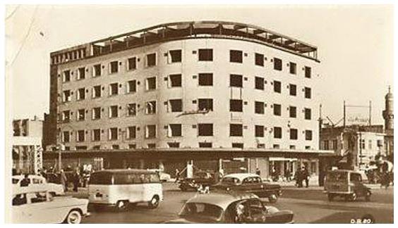 صورة ارشيفية لباب الشرقي عمارة المرجان وسط بغداد اوائل الستينات