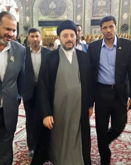 النجل الأكبر للشهيد الحكيم يزور مرقد الإمام الحسين (ع)