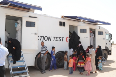 مستشفى متنقل  في كربلاء يقدم خدماته الطبية لأحياء المحافظة