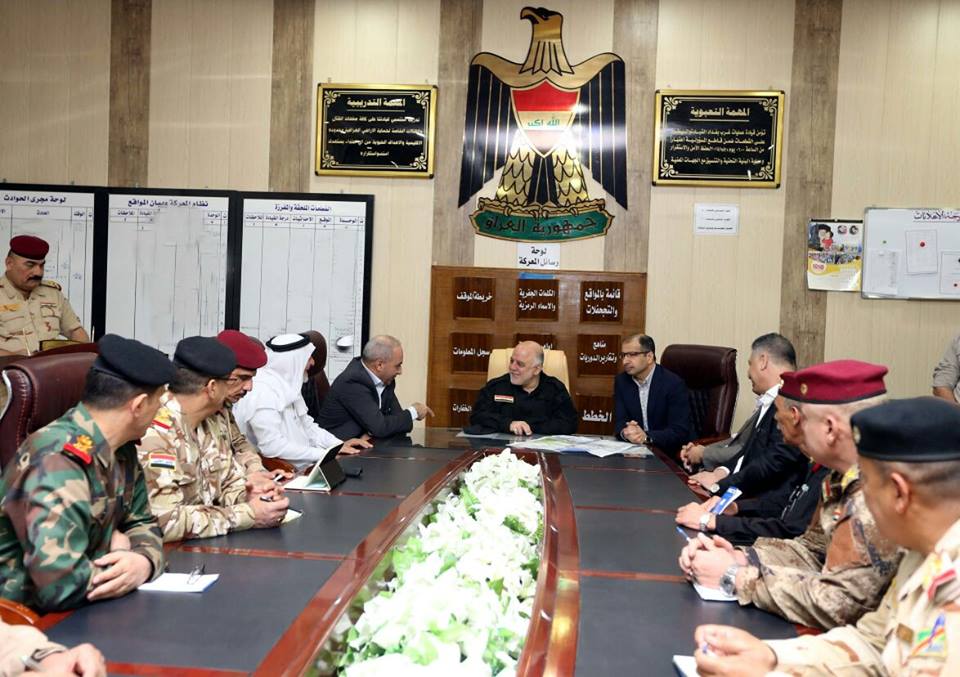 العبادي والجبوري والهميم والجميلي يصلون إلى مقر عمليات الفلوجة