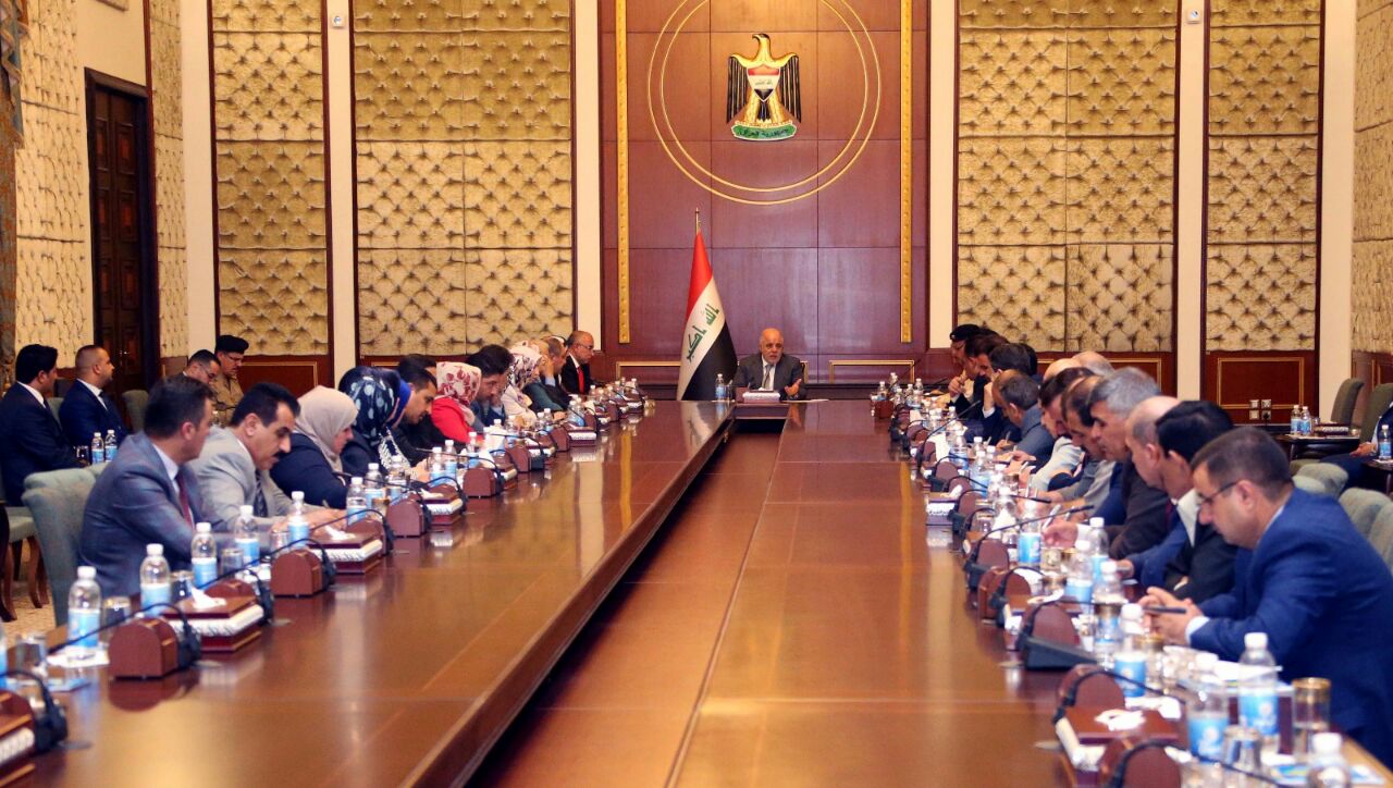 الدكتور حيدر العبادي يستقبل محافظ ونواب واعضاء مجلس محافظة نينوى