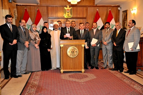 خلال اجتماعها في مكتب الدكتور الخزاعي الكتل السياسية  تتفق على  وثيقة الشرف الوطني ومبادرة السلم الاجتماعي بالعراق