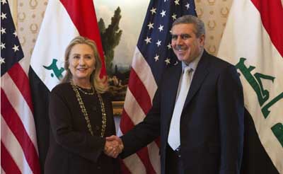 خلال لقائه بوزيرة الخارجية الامريكية الخزاعي يؤكد على ضرورة الالتزام باتفاقية الاطار الستراتيجي