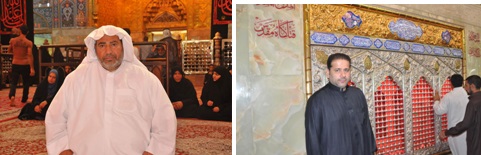 زوار من دول الخليج العربي يتحدون الظروف الراهنة ويتواجدون عند قبر الحسين عليه السلام لاحياء عاشورائه (مصور)