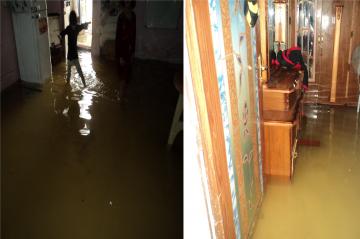 بغداد تغرقها مياه الأمطار وآلاف العوائل تغادر منازلها ومناطق منكوبة دون التفاته