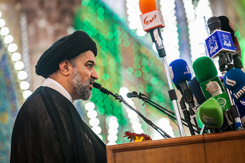 ممثل المرجع السيستاني يدعو للاستفادة من الطاقات المحلية في تصنيع السلاح وتنسيق القرارات بين القيادة العامة للقوات المسلحة والمتطوعين والعشائر