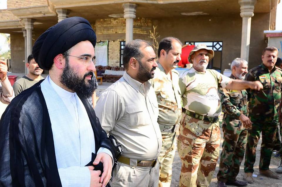 السيد الشيرازي يزور ناحية جرف النصر ويطلع على قطاع الحشد الشعبي (مصور)