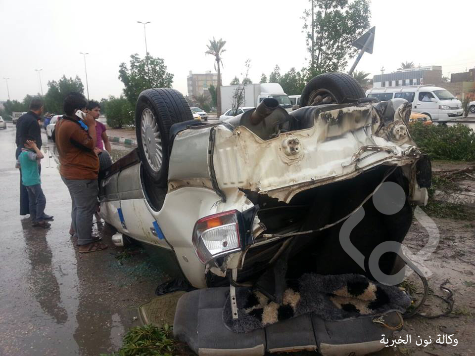 بالصور: حادث مروري مروع وسط كربلاء