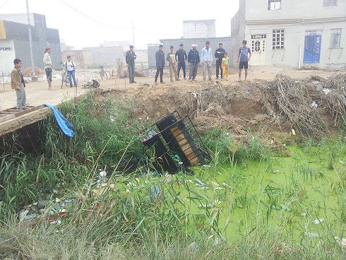 كربلاء :سقوط ستوتة في احد المبازل (مصور)