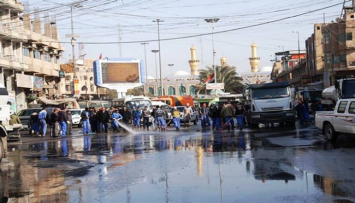كربلاء : توزيع مليون كيس مطاطي للنفايات وشراء حاويات بلاستيكية توزع على المواكب خلال زيارة الاربعين