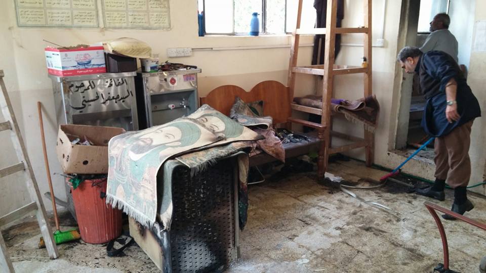 بالصور:حريق في جامع الترك في مركز كربلاء دون خسائر بشرية