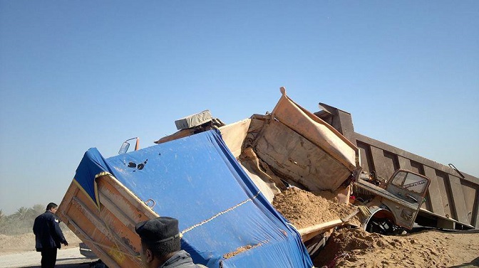 حادث مروري ثاني في طريق كربلاء –عين التمر خلال يومين ومسؤول حكومي يحمل وزراة الاسكان مسؤولية الحوادث