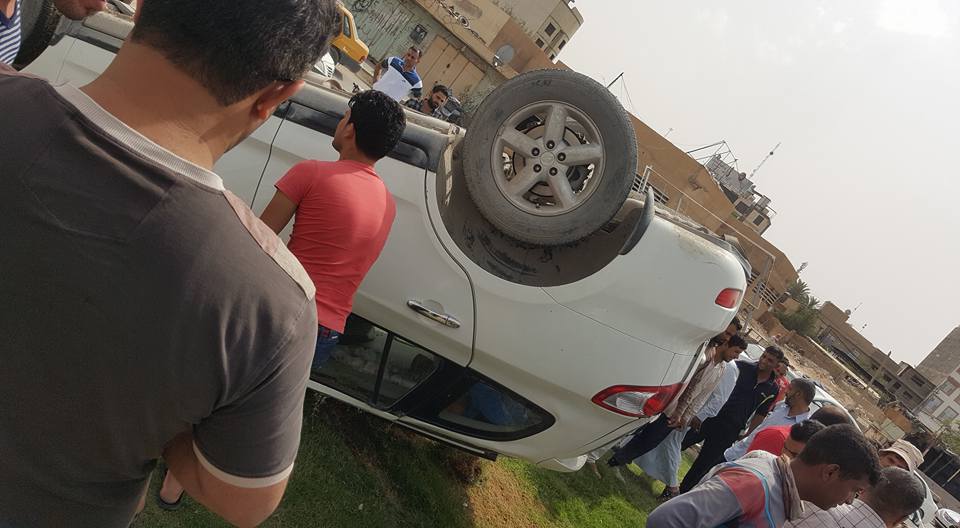 بالصور :حادث مروري وسط  كربلاء
