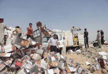 ضبط كميات كبيرة من المواد غير الصالحة للاستهلاك البشري في النجف