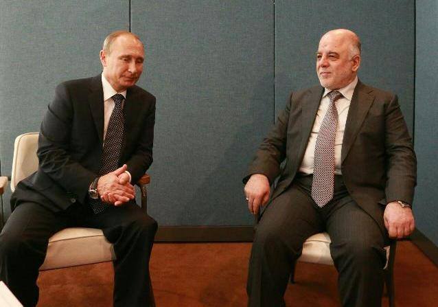 العبادي يلتقي بوتين والاخير يؤكد دعم روسيا الكامل للعراق عسكرياً واستثمارياً