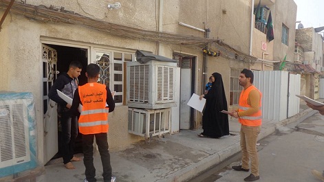 الصدريون في بغداد / الكرخ يجبون الشوراع لحث المواطنين على تحديث سجلاتهم الانتخابية