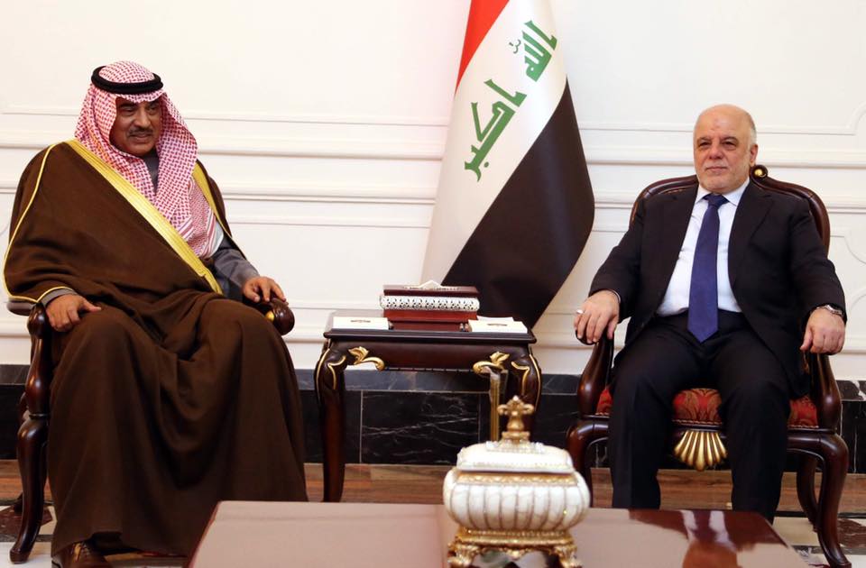 الصباح للعبادي: من واجبنا الوقوف مع العراق لدوره المهم بمجال مكافحة الإرهاب