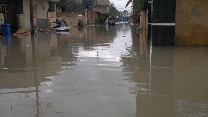 منطقة حي المعلمين في كربلاء بعد يوم ممطر