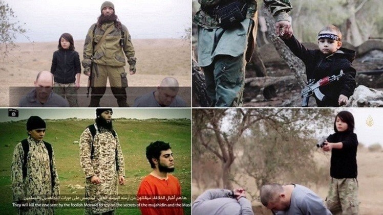 بالصور:اطفال داعش ينفذون للمرة الأولى إعداما جماعيا