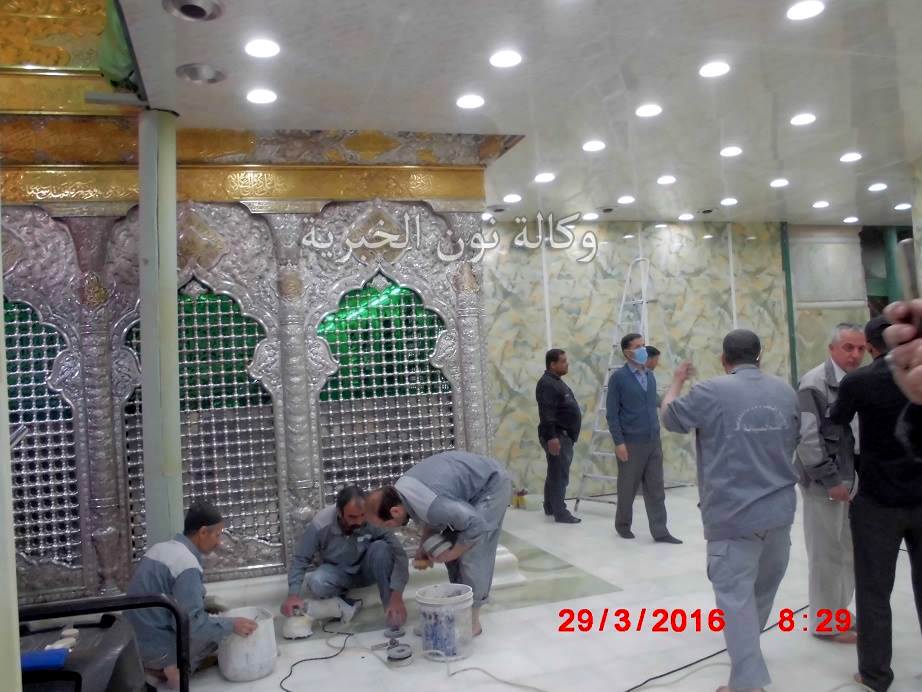 بالصور: انجاز الخطوة الاولى من مشروع رفع قبة مرقد الامام الحسين عليه السلام في كربلاء