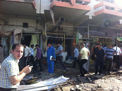 انفجار سيارة مفخخة في الديواينة وسقوط العشرات من الضحايا بينهم طلبة جامعات(مصور)