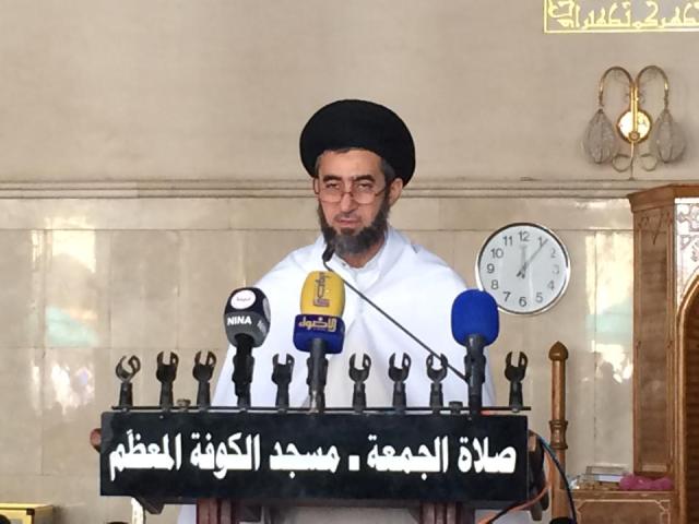 امام وخطيب جمعة مسجد الكوفة المعظم : داعش الجيش الرديف لامريكا والعصابات الصهيونية