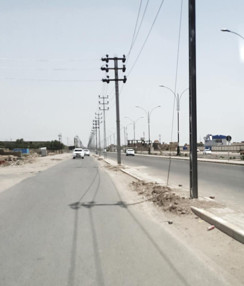 مخلفات مشروع يتسبب بحوادث مرورية في ميسان