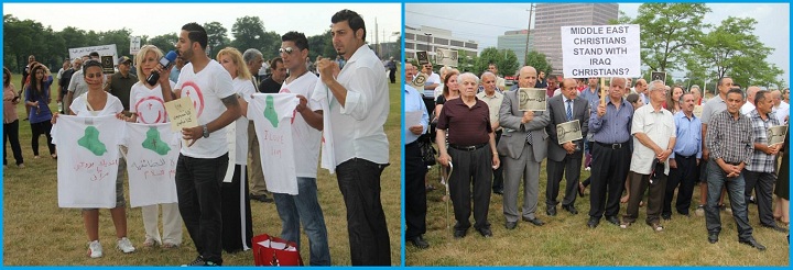بالصور:وقفة احتجاجية في مشيغان للتضامن مع المسيحيين في العراق