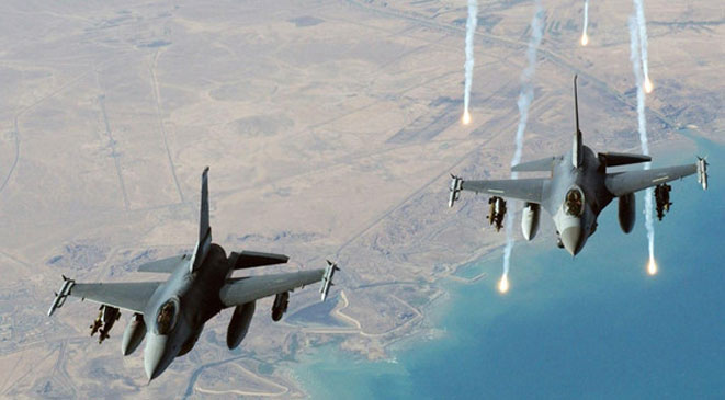 مواقع داعش تحت مرمى القصف الامريكي بالانبار