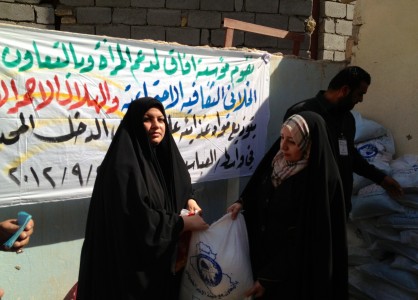 واسط: مؤسسة آفاق لدعم المرأة تنظم حملة لتوزيع مساعدات انسانية