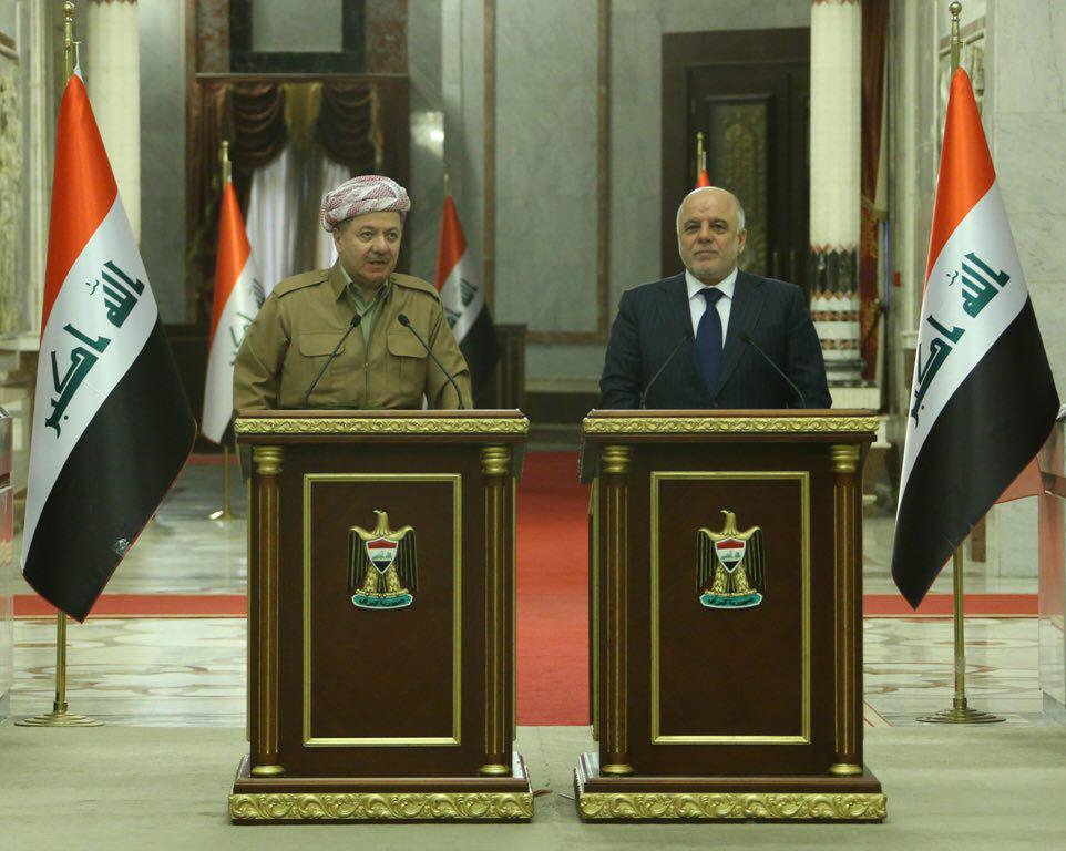 البارزاني من بغداد: نطمئن اهالي الموصل بأن مستقبلهم آمن