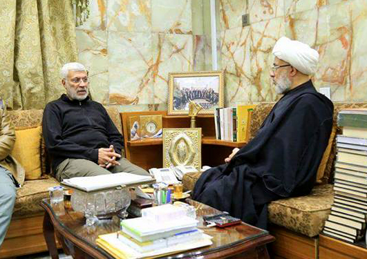 ممثل المرجع السيستاني يستقبل ابو مهدي المهندس في مقره بالصحن الحسيني الشريف