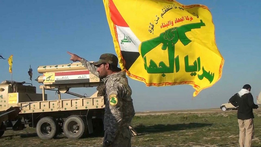 الحشد الشعبي يدمر رتلا لداعش مكون من (8) عجلات غرب الموصل.