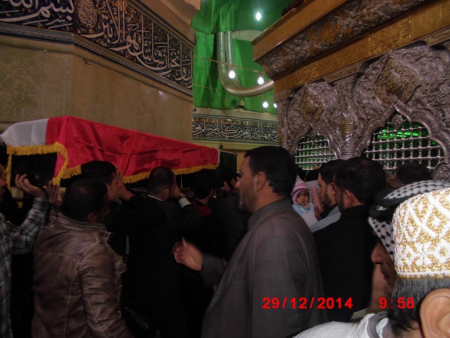 بالصور :كربلاء تشيع شهيد من لواء علي الاكبر قضى في قاطع بلد