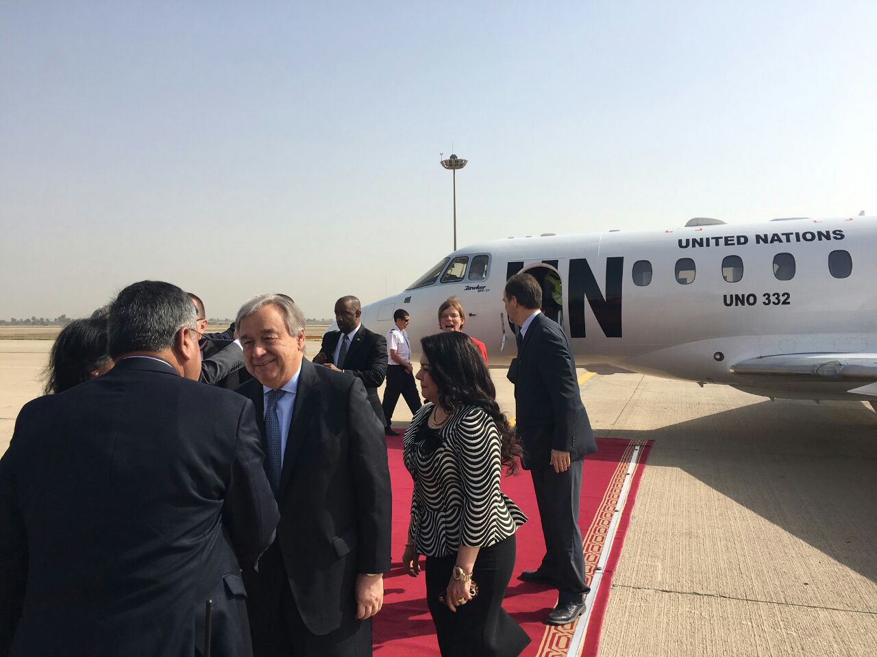 بالصورة: غوتيريس يصل بغداد