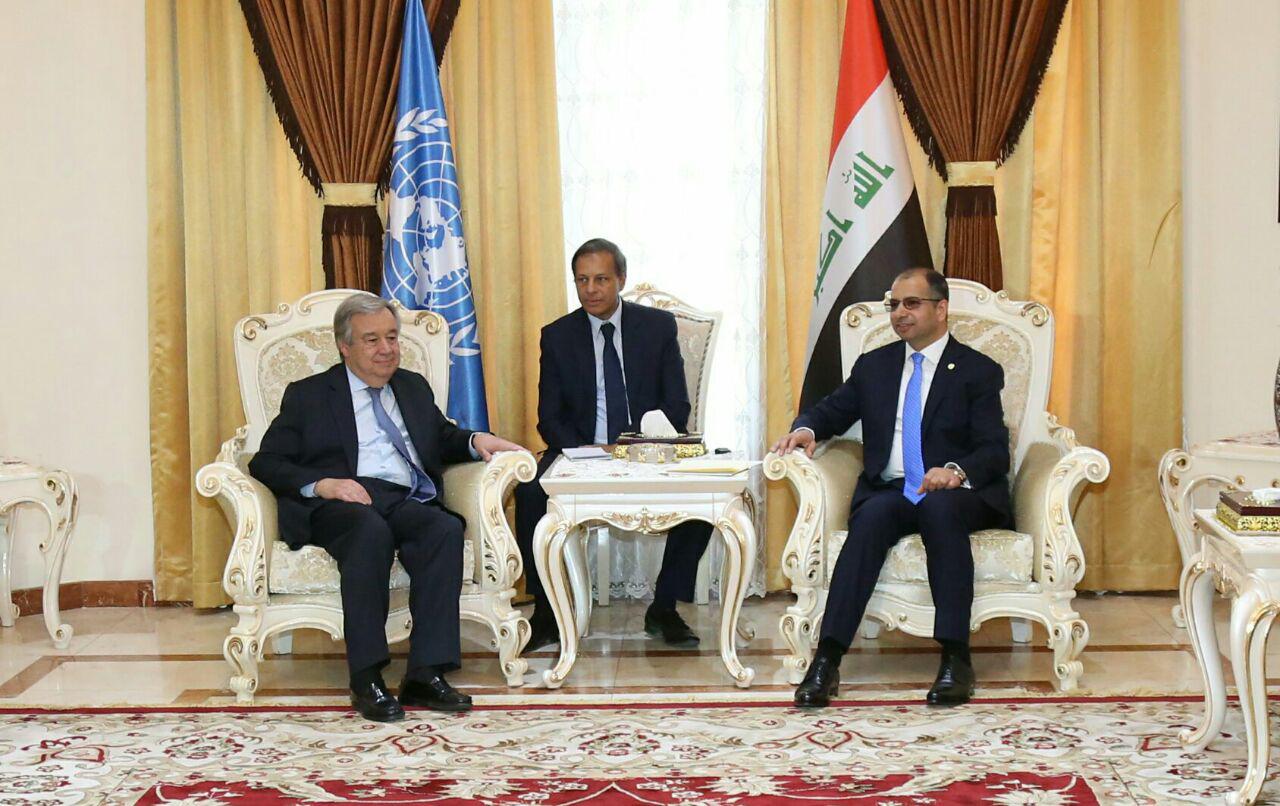 الجبوري لغوتيريس: على الامم المتحدة مضاعفة دعم الجهد الانساني في العراق