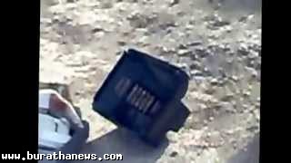 ارهابي يتخذ من زوجته وأطفاله غطاء لتمرير حزام ناسف في داخل تلفزيون فتكتشفه الاجهزة الامنية