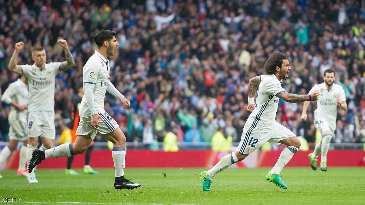 مارسيلو ينقذ ريال مدريد في وقت قاتل