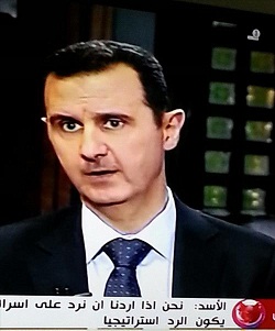 الاسد يؤكد رد سوريا على اسرائيل وان قطر بنك للارهابيين