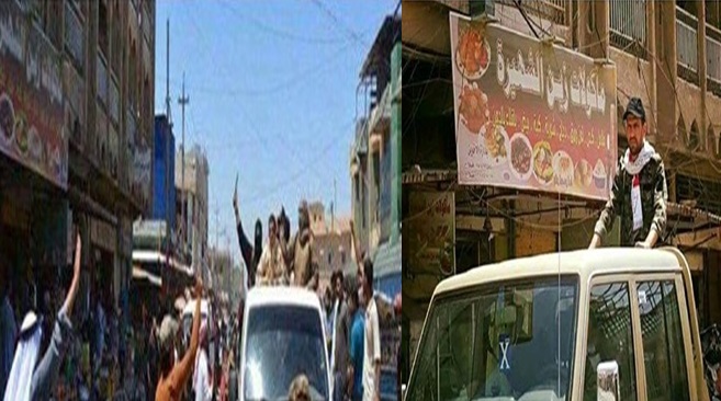 بالصورة:شقيق الشهيد مصطفى العذاري في السوق الذي تجول الدواعش بشقيقه