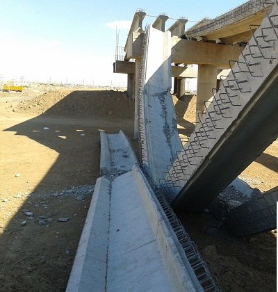 انهيار جسر الطريق الحولي في ميسان قبل أكتماله .... تقرير مصور