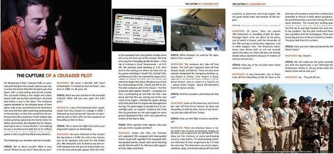 داعش ينشر صورة للطيار الأردني ومقابلة معه