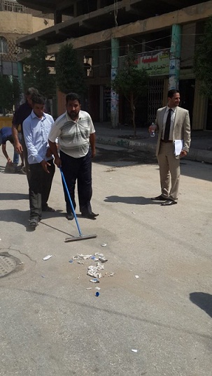 منسقو التظاهرات ينظفون الشوارع في كربلاء