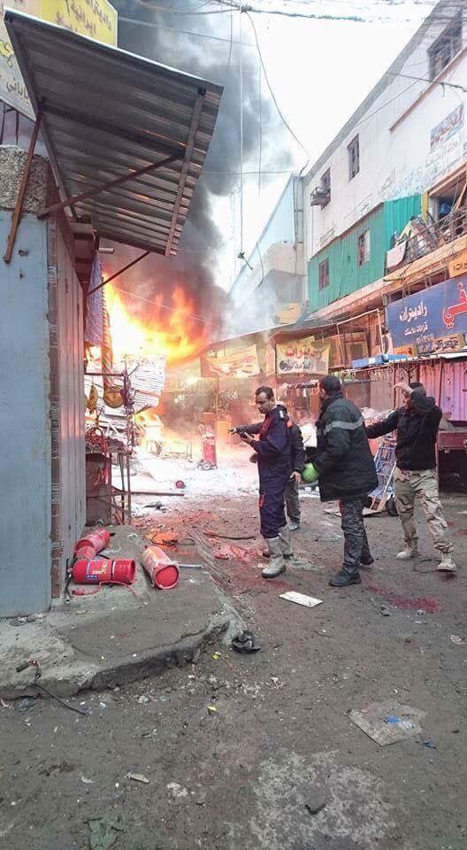 بالصور: شهداء وجرحى في تفجير ارهابي مزدوج وسط بغداد