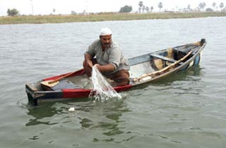 التبخر يحول بحيرة الرزازة في كربلاء الى مجرد حفرة كبيرة