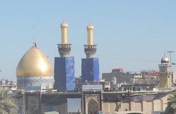 أنجاز بناء كامل أواوين الطابق الثاني في العتبة العباسية المقدسة