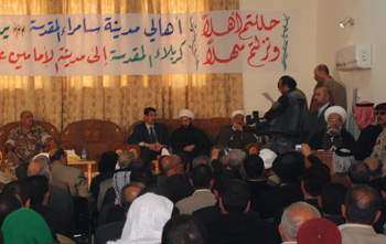 خلال مؤتمر في سامراء... الكربلائي: ان وحدة الشعب العراقي وتلاحمه جبل شامخ لايستطيع احد ان يطاله