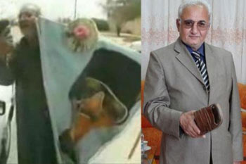 أبو تحسين يهدي نعاله الثمين والشهير الى نصب شهداء حلبجة التذكاري