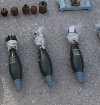 الاجهزة الامنية في كربلاء تعثر على اعتدة في المنطقة الصناعية شرق المدينة